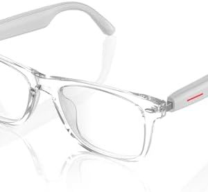 Smart Glasses - Bluetooth Glasses for Men & Women, Touch Control, Outdoor UV Protection and Voice Control, Hands-Free Calls (Clear Lens)